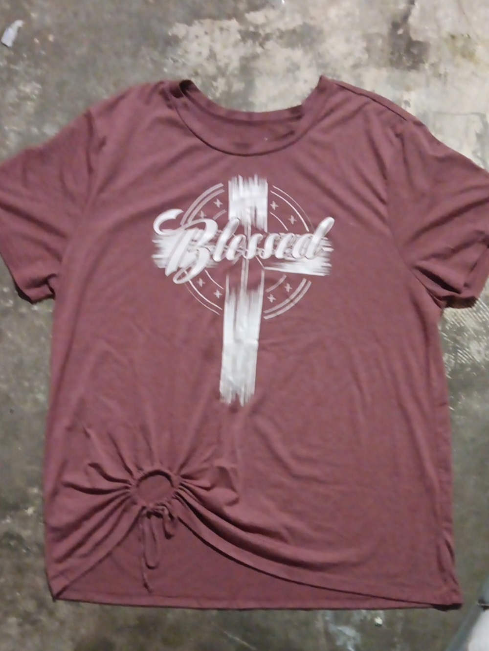 Blessed Graphic Tee - Men's Maroon Short Sleeve Shirt Size Xl Gently Used